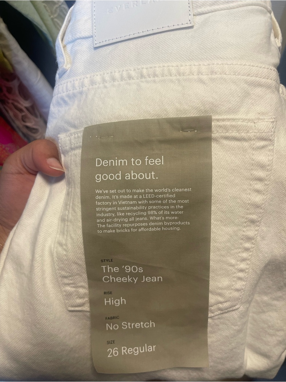 Everlane White Straight-Leg High-Rise Jeans
